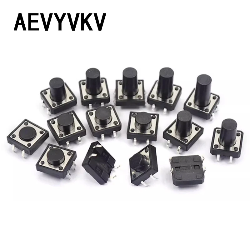 10PCS Tactile Tact Mini Push Button Switch Micro switch 12x12 12*12*4.3mm 5mm 6 7 8 9 10 11 12 13 14 15 16 mm 4Pinc tact switch