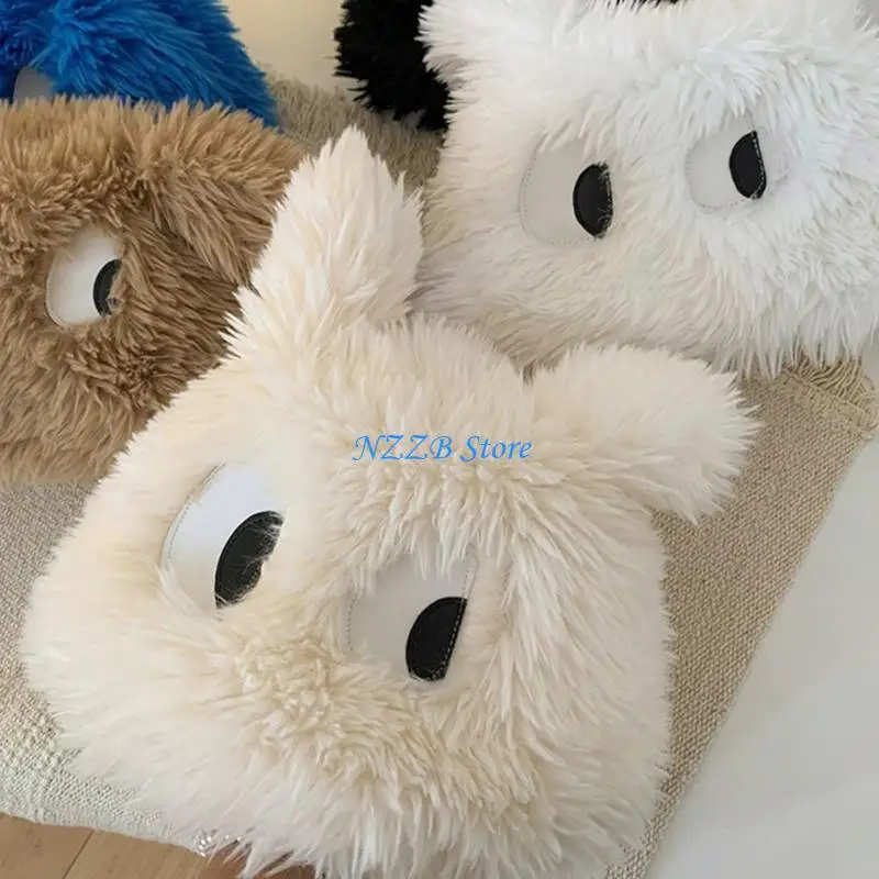 

T21F Cartoon Head Wrap Furry Puppy Soft Thicken Hood for Women Outdoor Wear Thicken Ear for Winter Sports Cycling Skiing