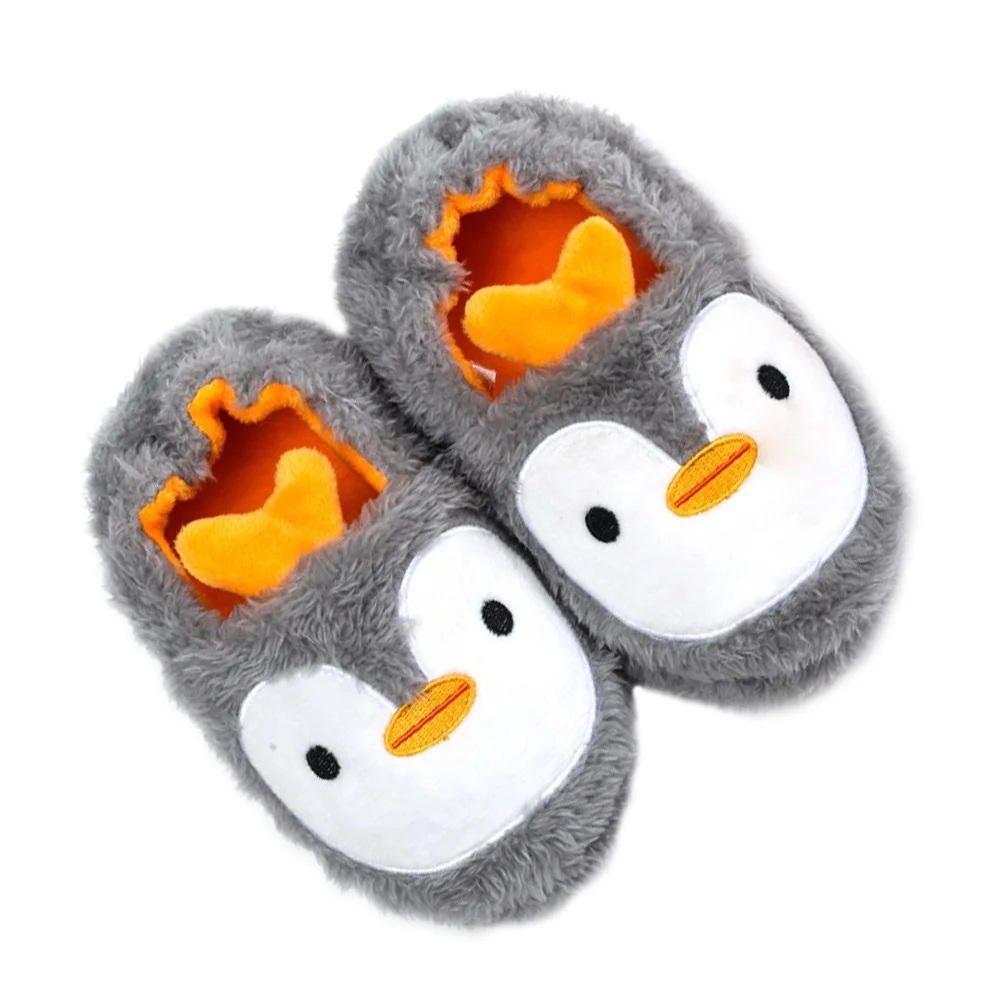 

1Pair Cartoon Penguin Kids Slippers Warm Cotton Nonslip Breathable Autumn Winter Home Shoes Cotton Slippers for Kid