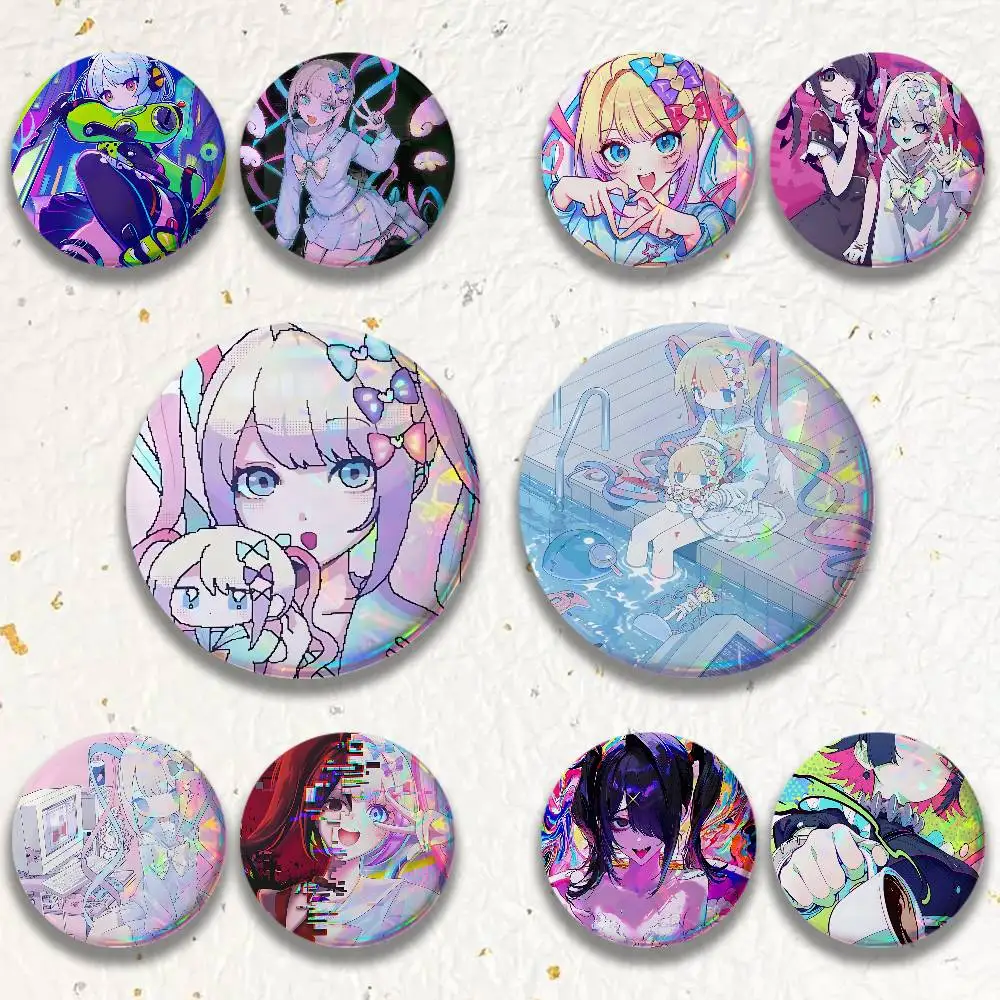 Ame N-Needy Streamer Overload 25/32/44/58/75mm Badges Button Round Creative Pin Brooch Badge Bag Decor Accessories