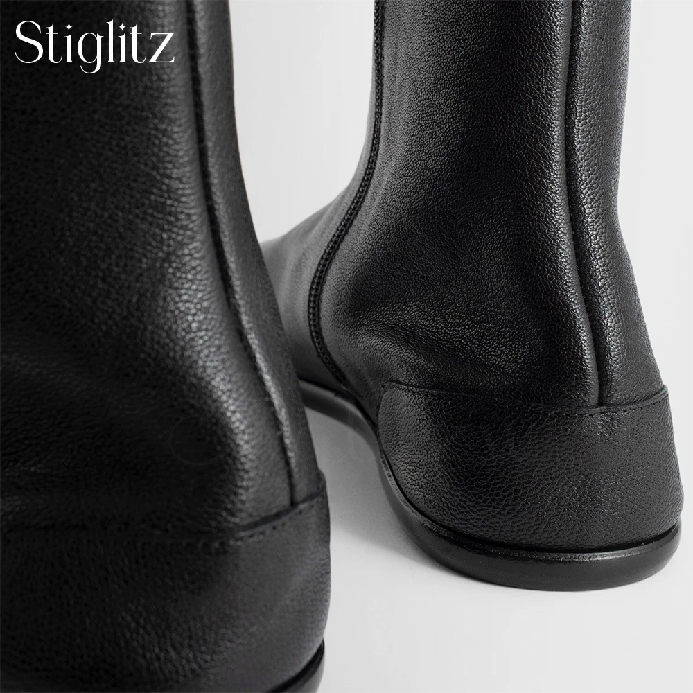 Tabi Zip up Flat Booties for Men Black Leather Split Toe Ankle Boots Novelty Designer Style Fashion Boots Custom Multicolor Sale