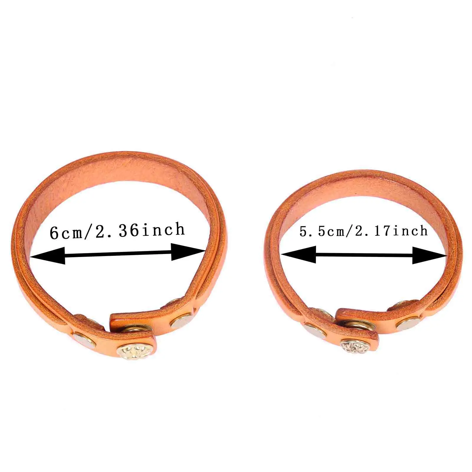 S.WORKER Handgefertigtes Vintage-Armband aus echtem Vollnarbenleder, Vintage-Handgelenkschlaufe für Paare – Detail 3