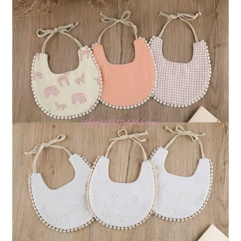 

R6FD Double Side Bibs Boys Girls Props Bandana Countryside Costume Burp