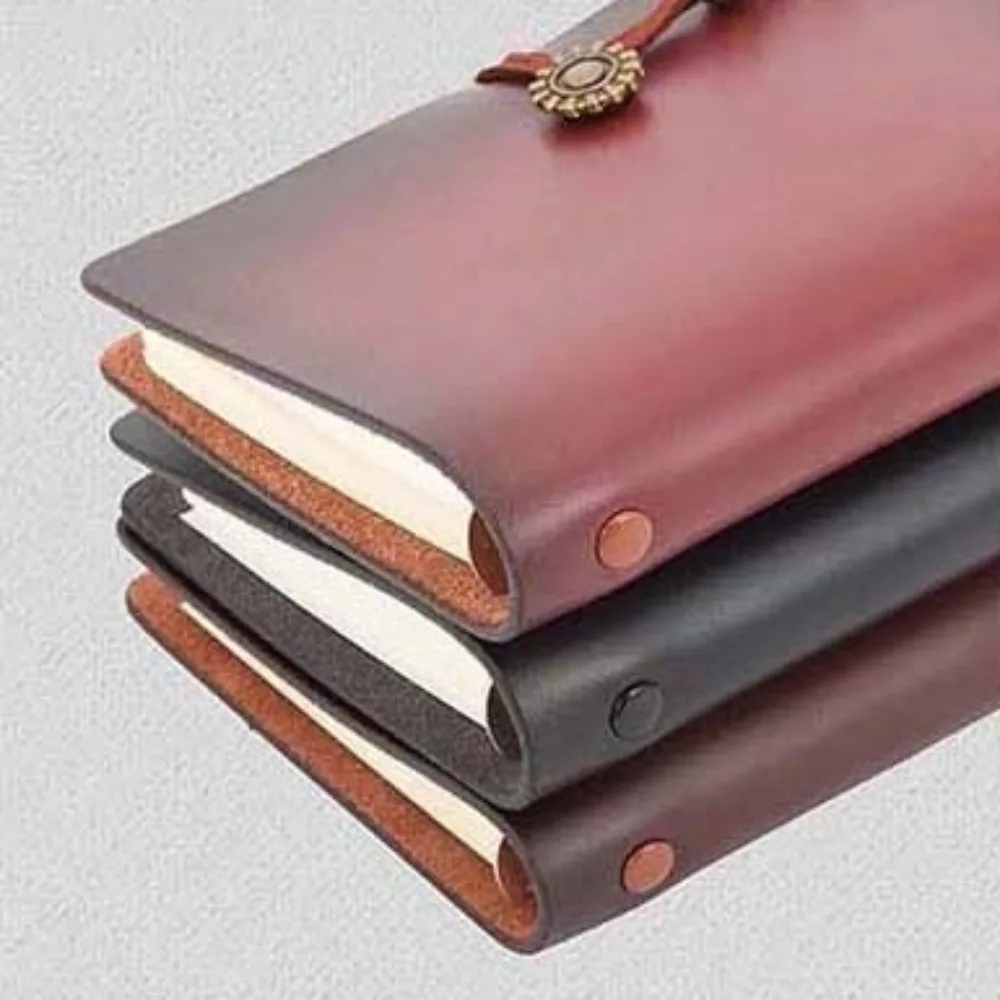 

Creative Retro Small Loose-leaf Notebook Portable A7 Ledger Notepad Refillable Exquisite Leather Binder Notebook Men