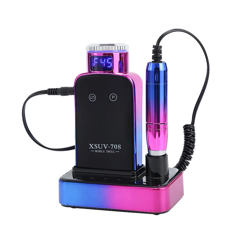 

Портативная машинка для маникюра 45000 об/мин с зарядной базой, электрическая пилка для гель-лака, набор для маникюра, портативный шлифовальный аппарат