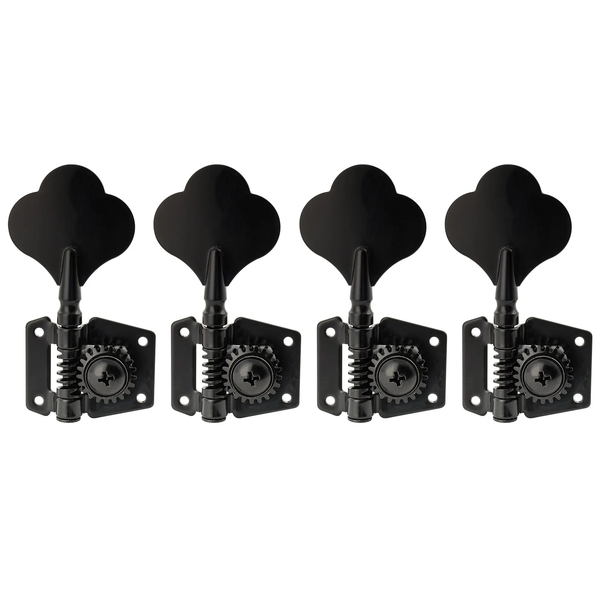 Musiclily Pro R21K 4R/4L 4-in-line 21:1 Ratio Open Gear Machine Heads Tuners Tuning Pegs Keys for Squier PB JB Electric Bass