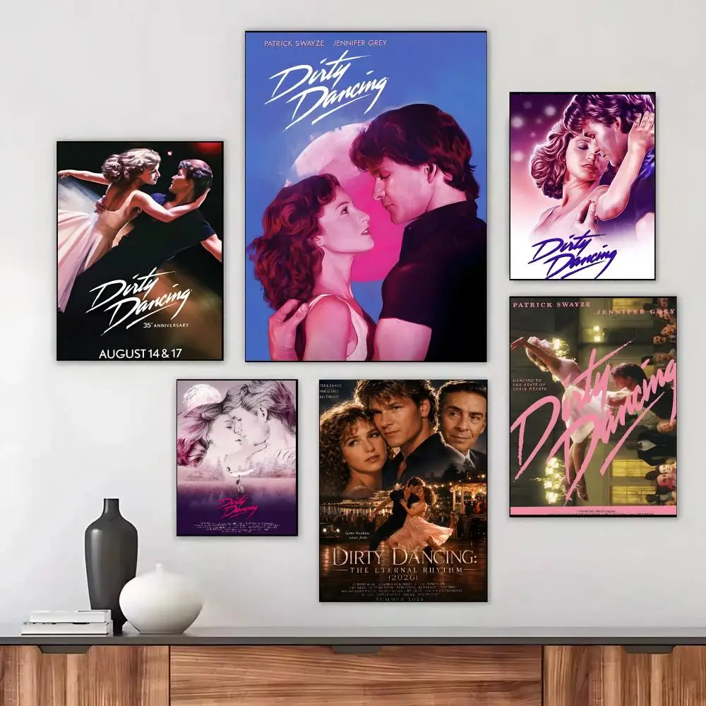 Dirty Dancing Movie Romantic Vintage Poster Waterproof Sticky WallArt Print For Bedroom Living Room Hallway Bar Home Decor