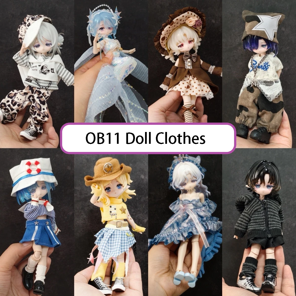 Ob11 Doll Clothes 11-17cm Cute Fashion Series Movable Joint Doll Clothes Accessories DIY Clothes