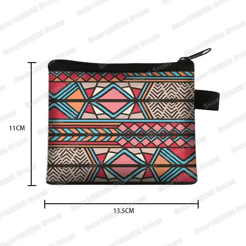 Bohemia Style Ladies Coin Purse 3D Printing African Girl Coin Bag ID Credit Card Wallet Gift