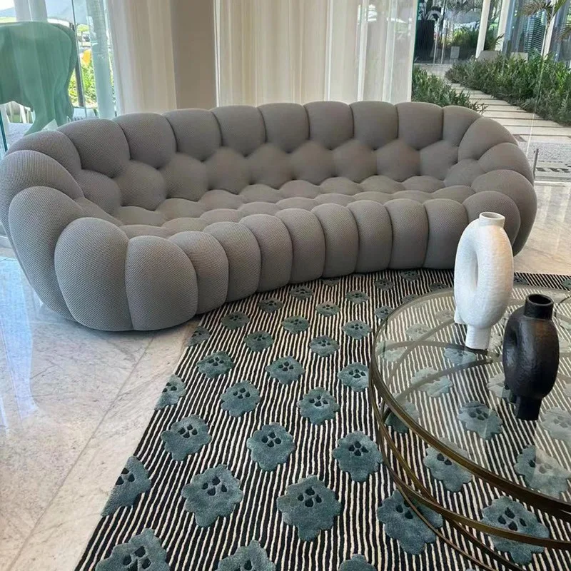 Modern simple light luxury fabric sofa lazy bubble sofa small Nordic creative honeycomb shape reception sofa