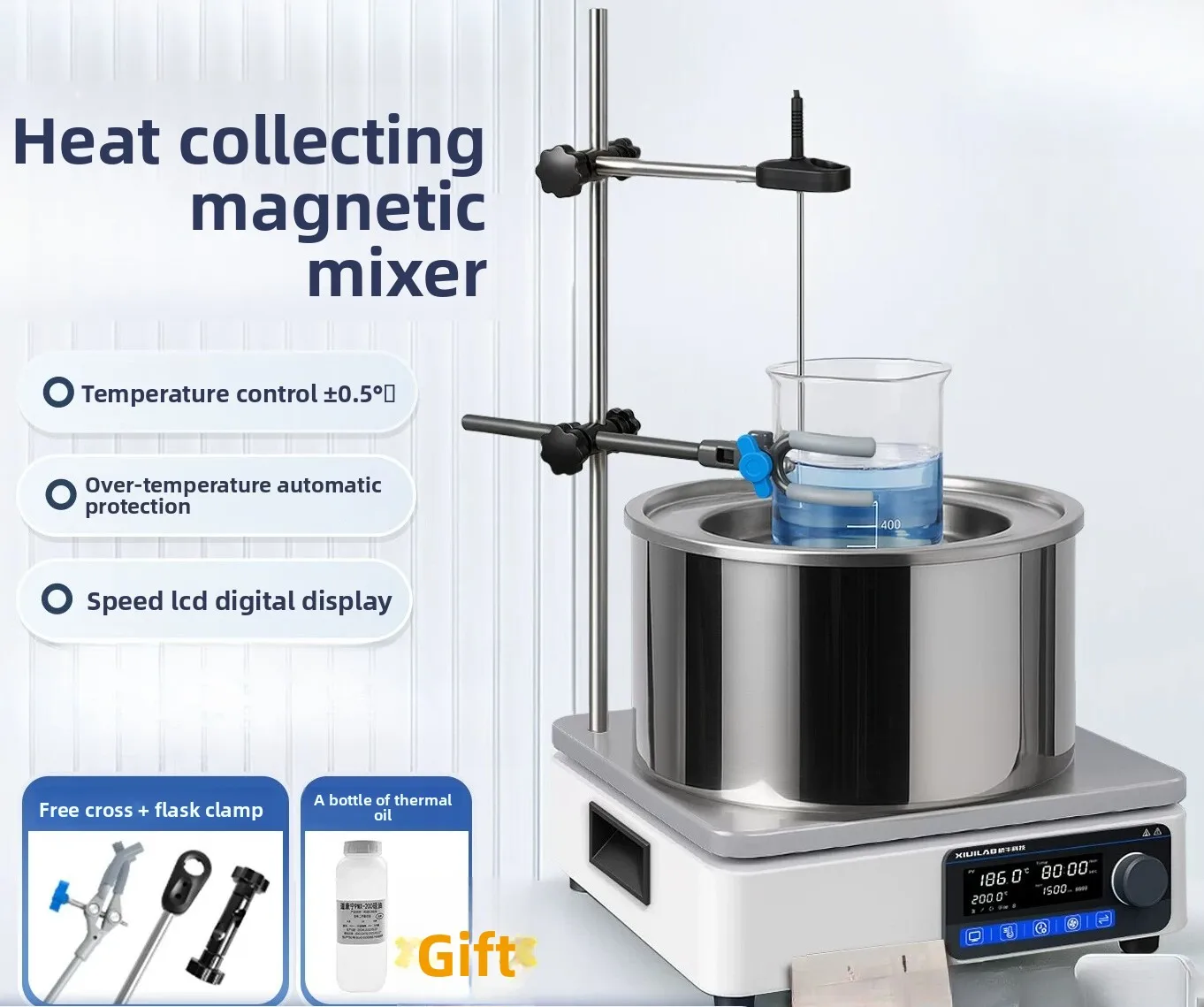 apply to Digital Display Magnetic Stirrer, Dual-Purpose Constant Temperature Heating Device for Laboratory Water Bath & Oil Bath