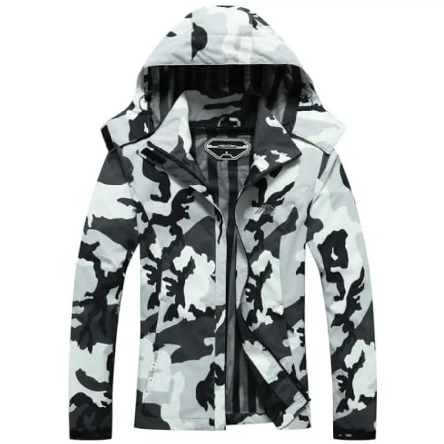 DECKTIN Women's Waterproof Raincoat Lightweight Rain Jacket Detachable Hood Travel Outdoor