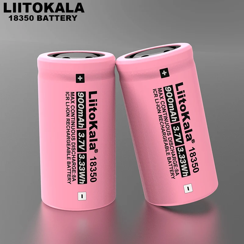 Liitokala ICR 18350 900mAh 8A Rechargeable Lithium Battery 3.7V Cylindrical Lamp Electronic Cigarette + DIY Nickel Sheet