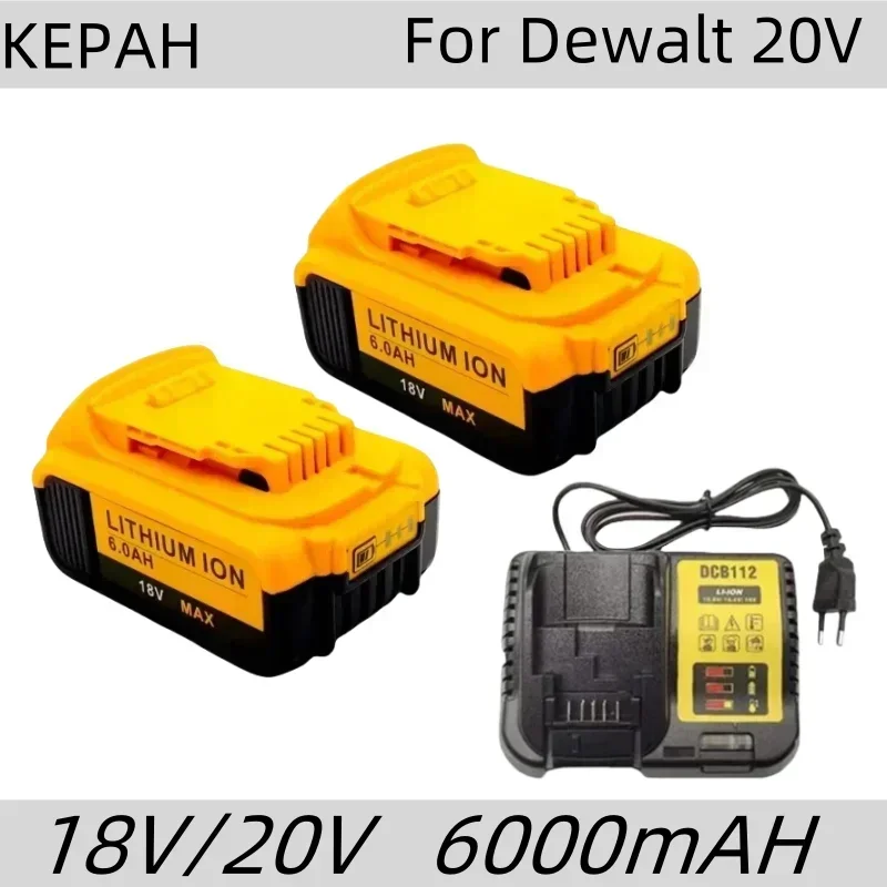 18V 5S2P 6.0AH  18650 Rechargeable lithium-ion battery for dewalt 20v tools, 18V6000mah DCB205 DCB201 DCB203 power supply