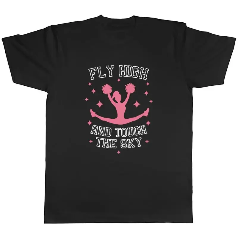 Cheerleading Mens T-Shirt Fly High Touch the Sky Cheerleader Tee Gift
