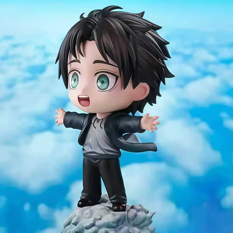 Attack On Titan Eren Yeager Chibi Figure Anime Collectible Desktop Decor Pc Case Decoration Ornament For Adult Anime Hobbyists