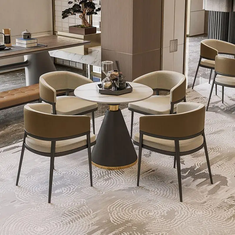 Combinaison table et chaise de négociation de luxe légère, hôtel, affaires, loisirs, bureau, canapé, réception, chaise simple