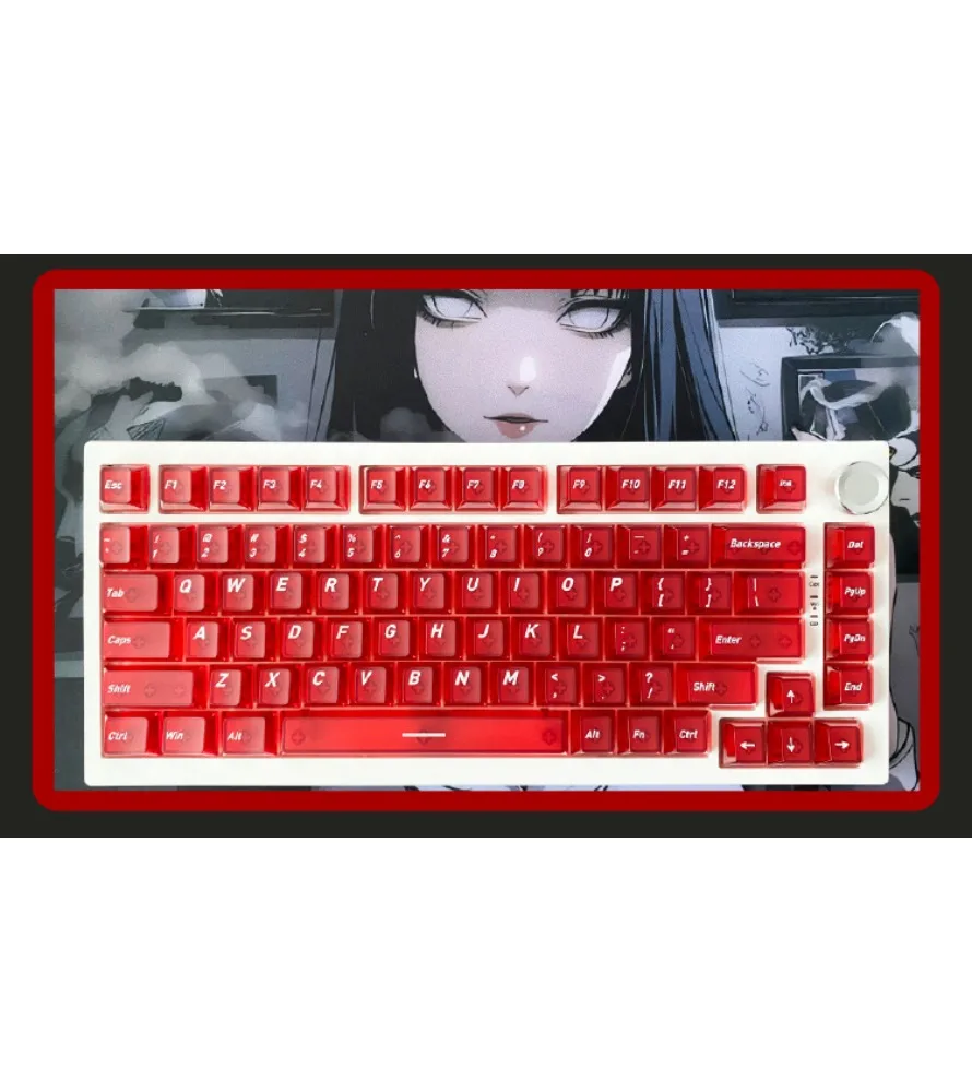Keycaps personalized keycaps customizable factory height PC dual-tone injection-molded red transparent personalized matte