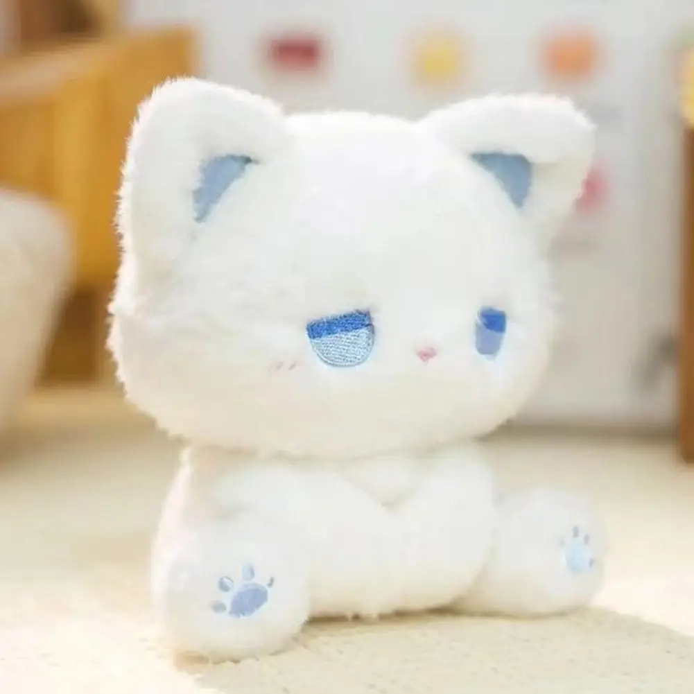 Kawai Plush Cat Toy Sad Emo Seated Cartoon Doll Fluffy Softly Stuffed Doll Exquisite Creative Birthday Valentine's Day Gift - view 4