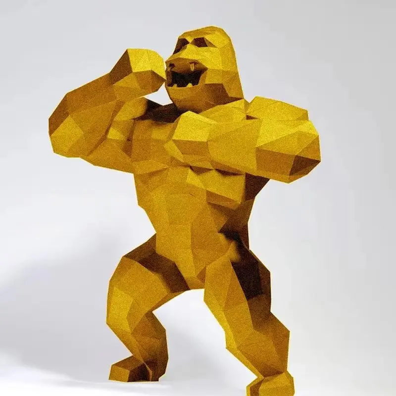 

60 см подставка горилла бумажная модель оригами 3D DIY пазлы ручная работа изделия из бумаги домашний декор украшение стола скульптура детские игрушки подарки