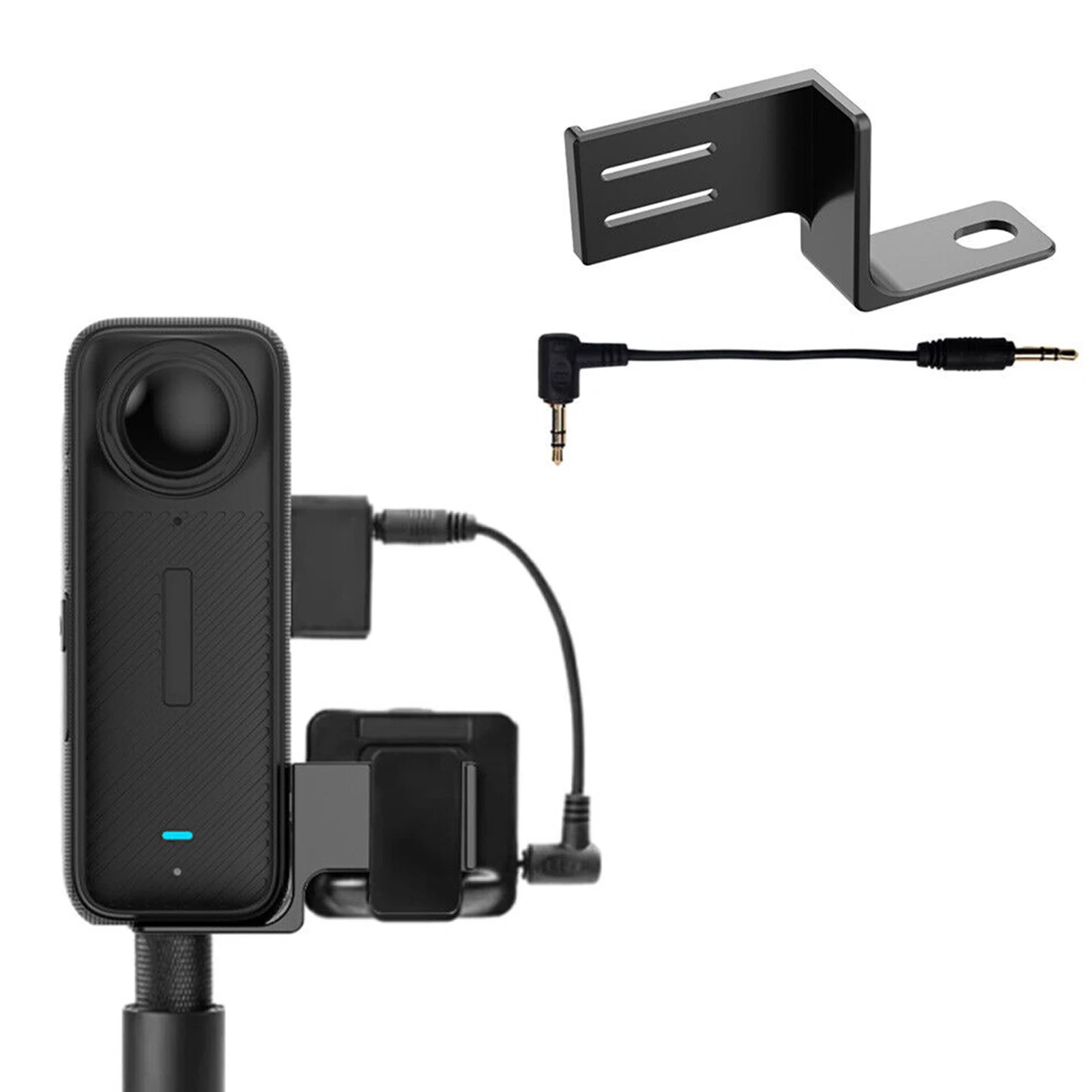 1PC Microphone Expansion For Insta360 X4 With Adapter Cable Panoramic Camera Extension Accessories Photography Props Equipment