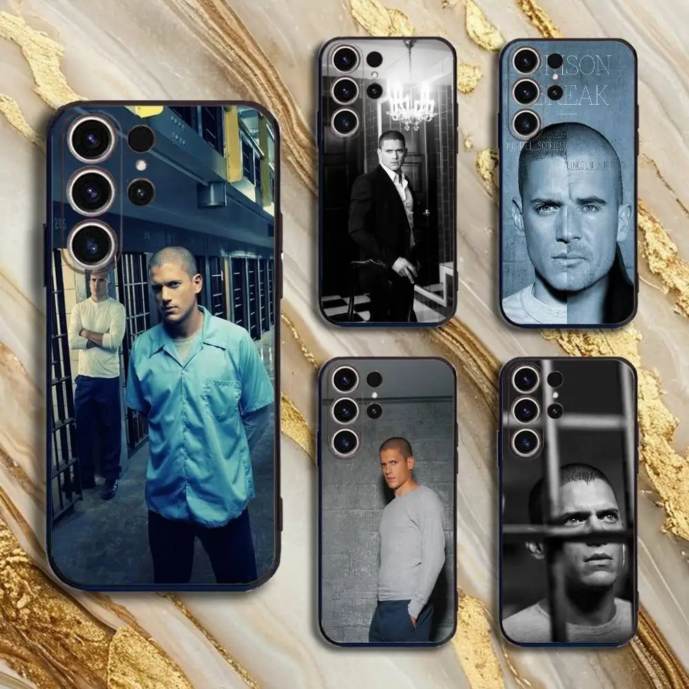 

W-Wentworth Miller M-Michael Scofield Phone Case For SamsungS25,24,21,22,23,30,Ultra,20,Plus,Fe,Lite,Note,10,9,5G Black Cover