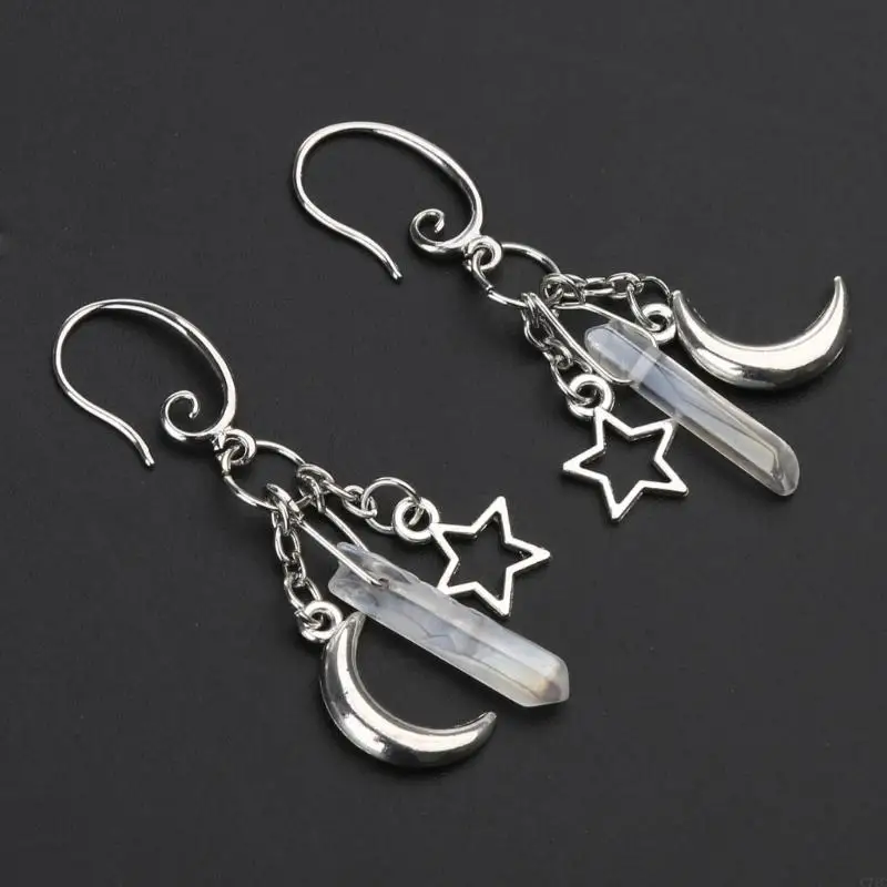 Bohemia Moon Hoop Earrings Dangle Witch Jewelry Healing Halloween Statement Delicacy Jewelry Women Gift