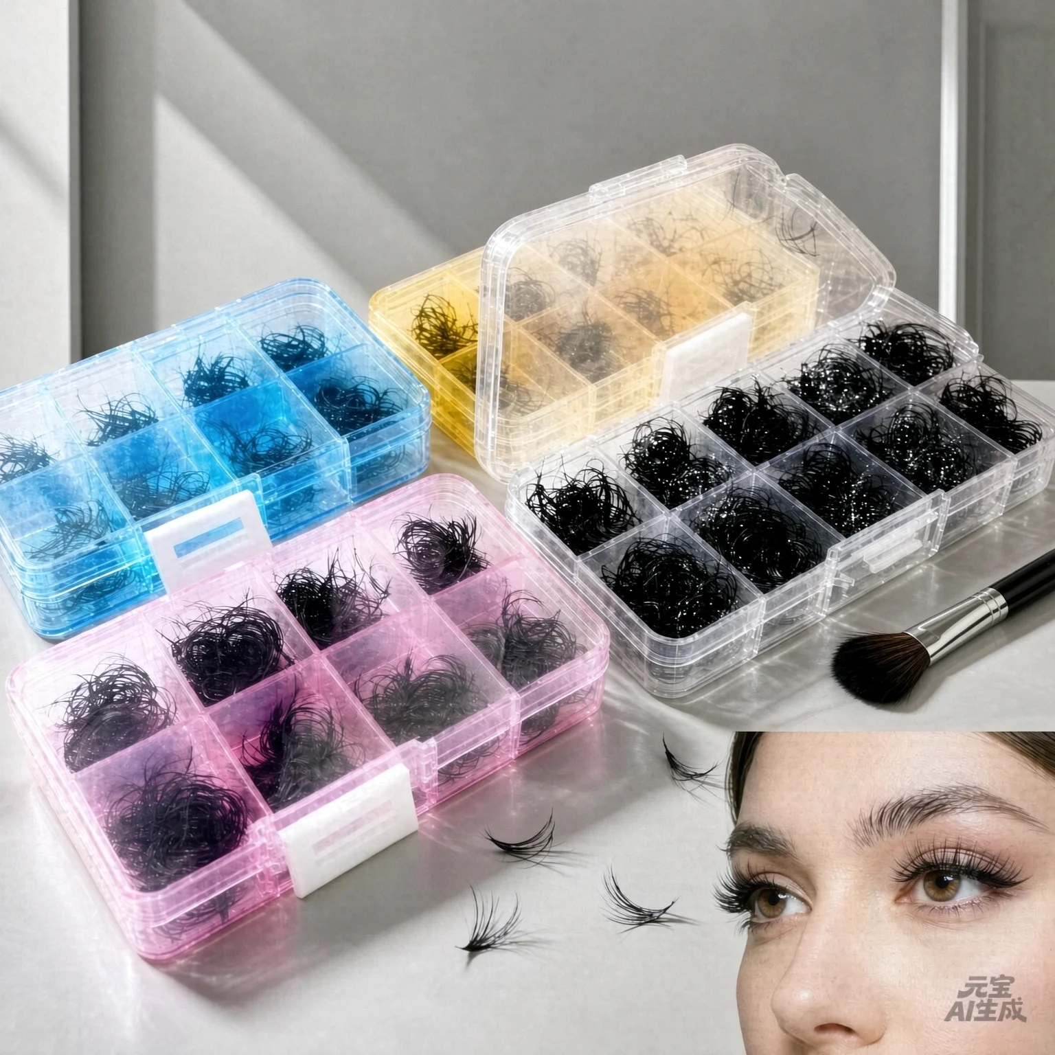 2000 Fans Promade Lashes Volume  Handmade Natural Soft Matte 0.05 0.07 8-15 Mixed Fluffy Loose Fans Fake False Eyelash Extension