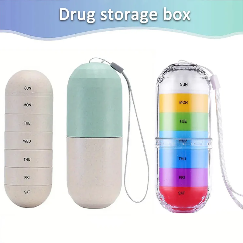 Exquisite weekly pill divider, travel pill organizer, suitable for 7-day pill box, used for storing vitamins, fish oil, and more