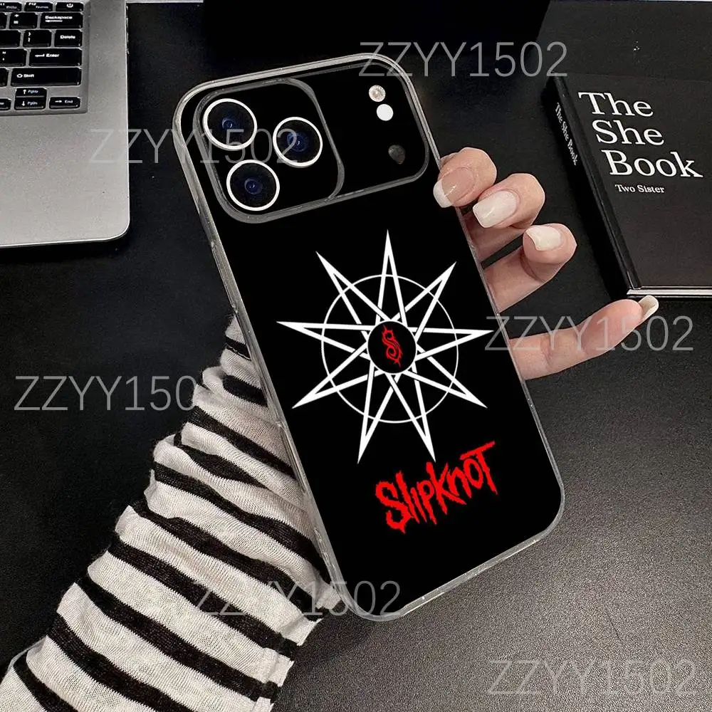Funda de teléfono psicosocial Band S-SlipknotS para iPhone 17,16,15,14,13,12,11 Pro,Max,Plus,X,XS,XR,SE4,E Mini transparente suave