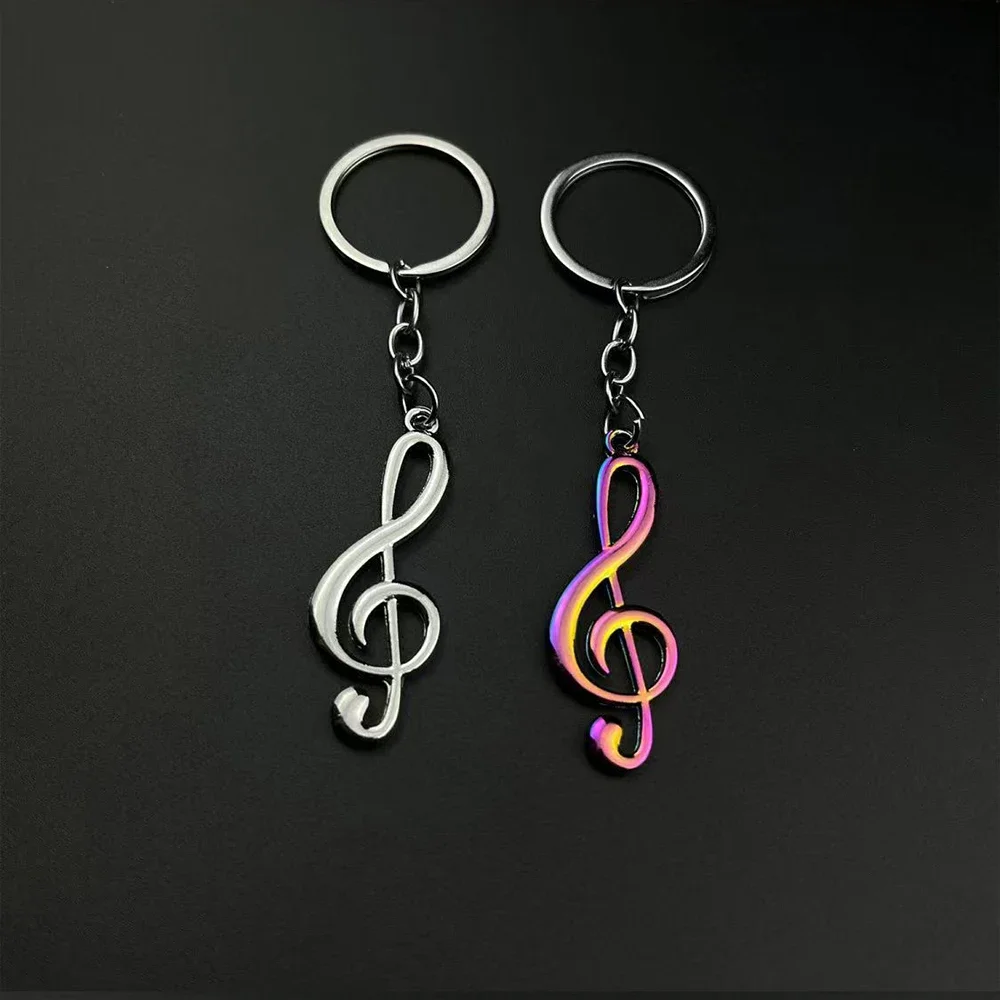 New Keychain Key Ring Musical Note Keyring For Bag Car Metal Music Symbol Key Chains Gift