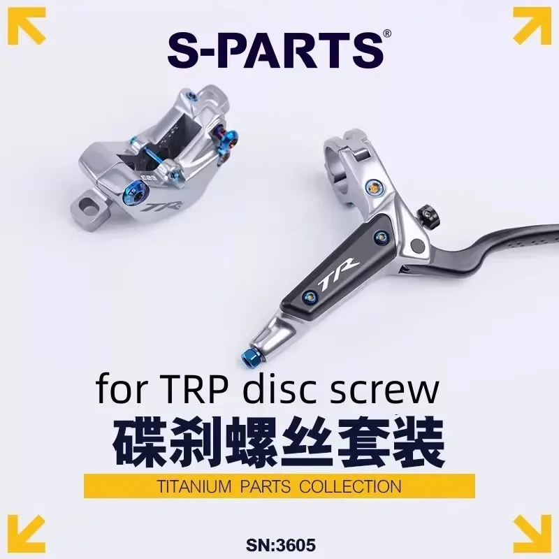 

S-PARTS Titanium Bolt Kit Road Bike Disc Brake lever Titanium Alloy Screws Kit for TRP DHR EVO Caliper Screw Set