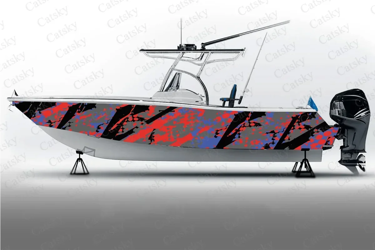 

Splash vector abstract graphics Boat Sticker Packaging Fish Boat Waterproof Custom Marine Ship Sticker boat wrap vinyl