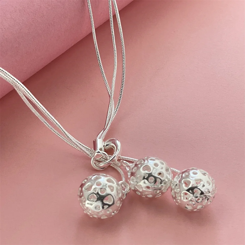 Fashion silver color three tennis necklace hot sale men and women fashion jewelry engagement wedding gift