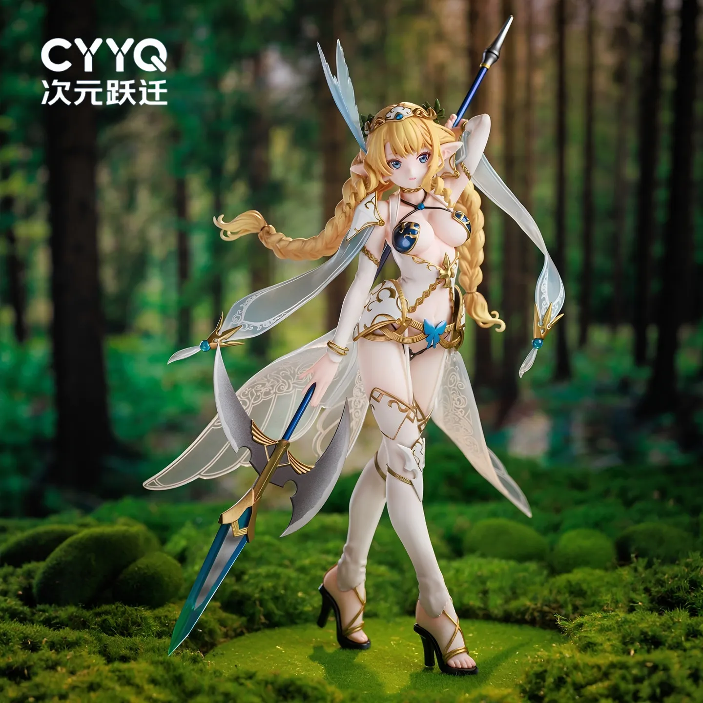 Figura de Anime Lincia, Personaje del Tercer Pueblo Élfico, con Lanza Larga, Chica Hermosa, Coleccionable Bidimensional, Adorno de Escritorio