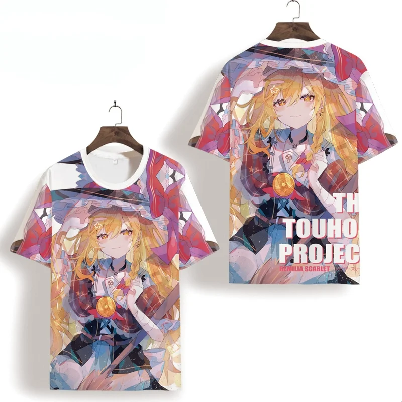 كيريسامي ماريسا توهو مشروع تأثيري تي شيرت شعبية ثلاثية الأبعاد طباعة الاطفال أنيمي تيز الصيف الرجال النساء Harajuku قصيرة الأكمام Y2k القمم