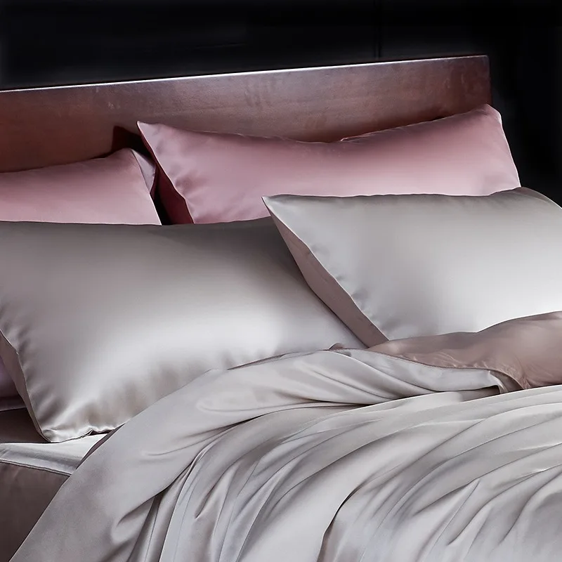 Silk Tencel Blend Pillowcase 48x74cm Double-Sided Smooth Breathable Cooling Pillow Case Also Silk Pillow Towel for Hair and Skin
