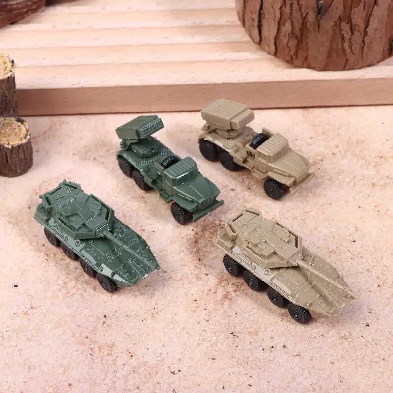 ชุด 4 ชิ้น/เซ็ต 1/144 รถจรวด BM21 ของโซเวียต รถถังอิตาลี Centaur B1 ลูกเหล็ก 4D ของเล่นแบบเลื่อนได้ รุ่นทหาร