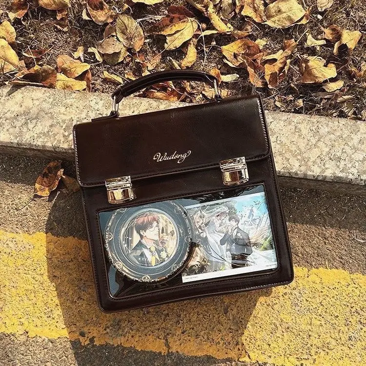 

Милая сумка на плечо в японском стиле в стиле ретро, женская прозрачная квадратная сумка в стиле аниме, большая вместительная сумка Ita, женская повседневная сумка через плечо, новинка