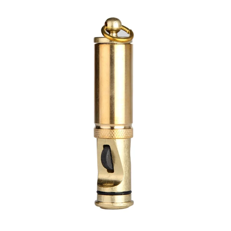 Creative Pure Copper Push Pull Retro Kerosene Lighter Outdoor Waterproof Portable Side Sliding Igniter Smoking Accessories Gifts