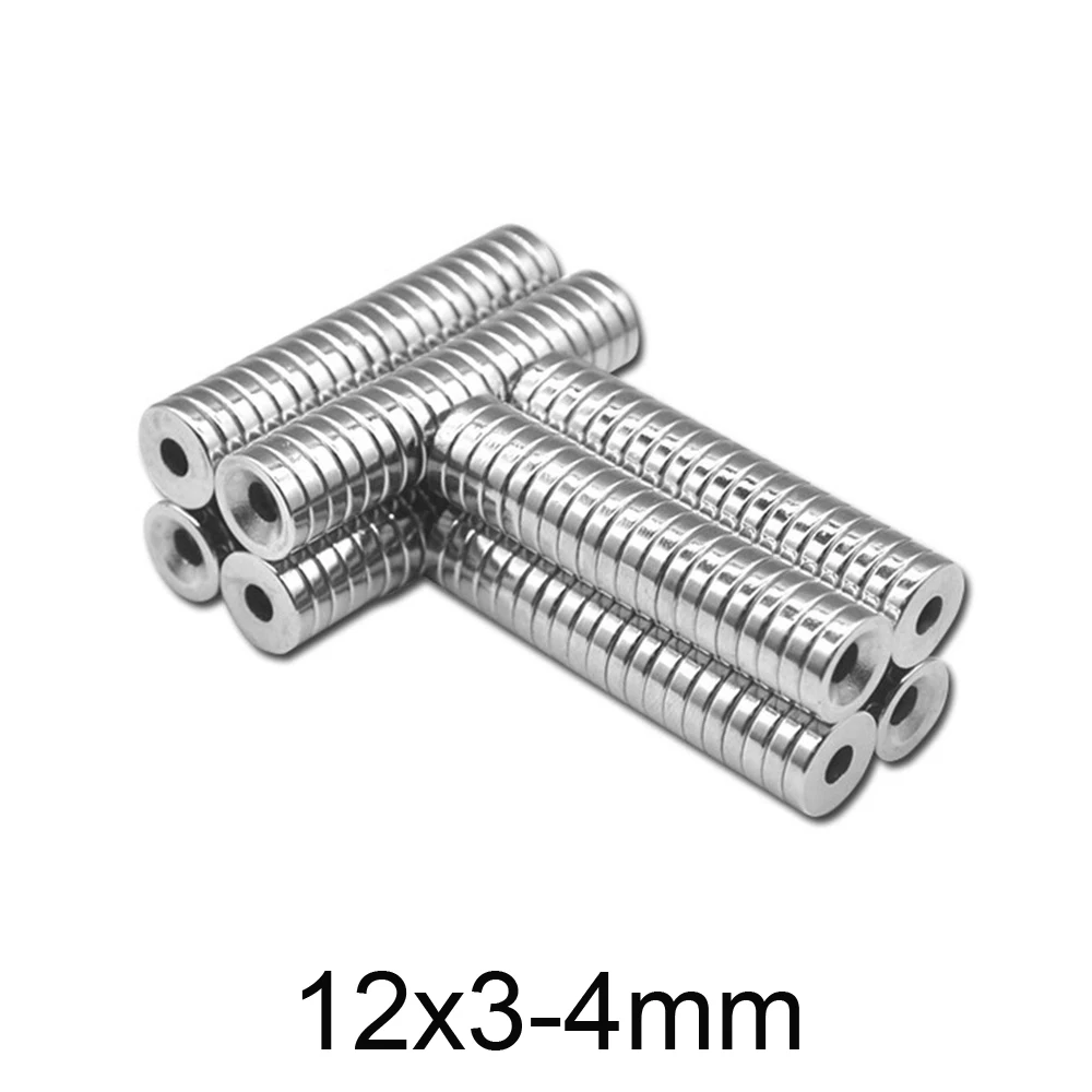 12x3-4 Strong Magnet 12x3 mm Hole 4 mm Round Magnet 12*3-4 For Home Refrigerators, Offices DIY 12*3-4mm