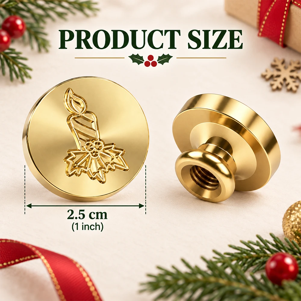 1pc 25mm Christmas Initial Wax Seal Stamp A-Z Alphabet with Santa Sock Elk Design for Envelope Letter Sealing DIY Craft Supplies