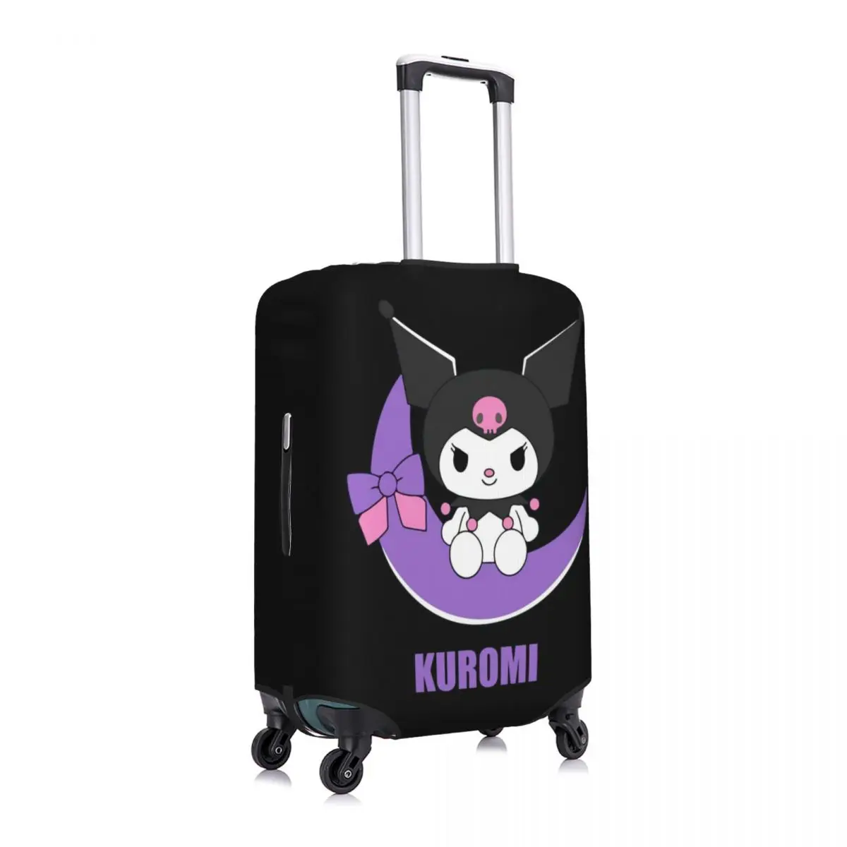 Capa elástica para mala Kuromi Moon personalizada para bagagem de viagem de 18 a 32 polegadas