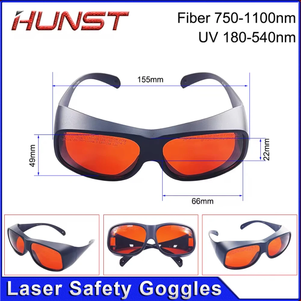 HUNST 355 & 532nm & 1064nm Laser Goggles Protective Glasses Shield Protection for Fiber & UV & Green Laser Safety Goggles.
