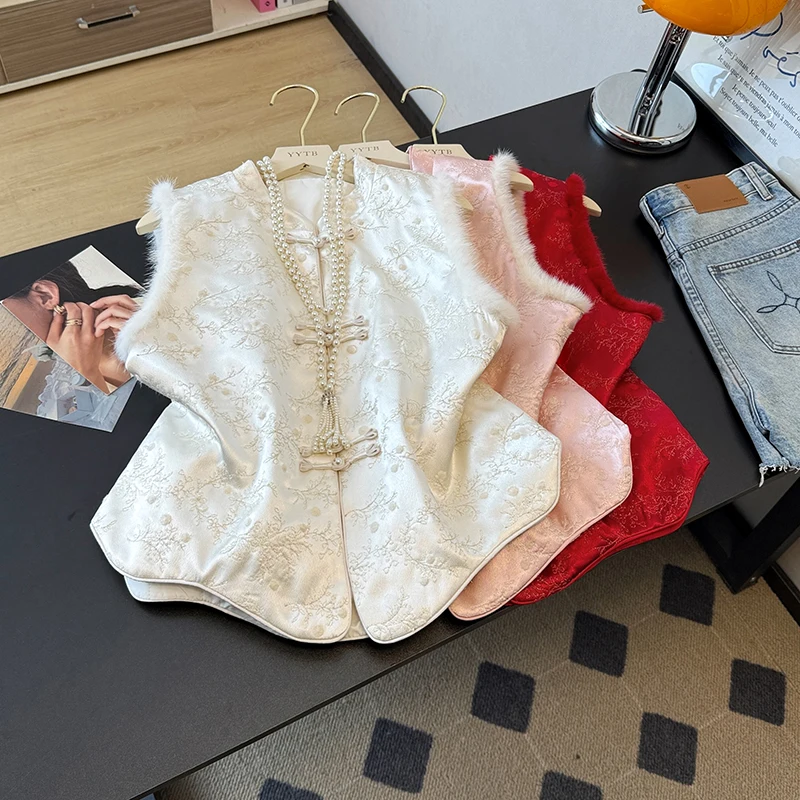 

Новый китайский женский хлопковый жилет больших размеров, топ, комплект из двух предметов, осенне-зимний комплект Faion для поездок на работу