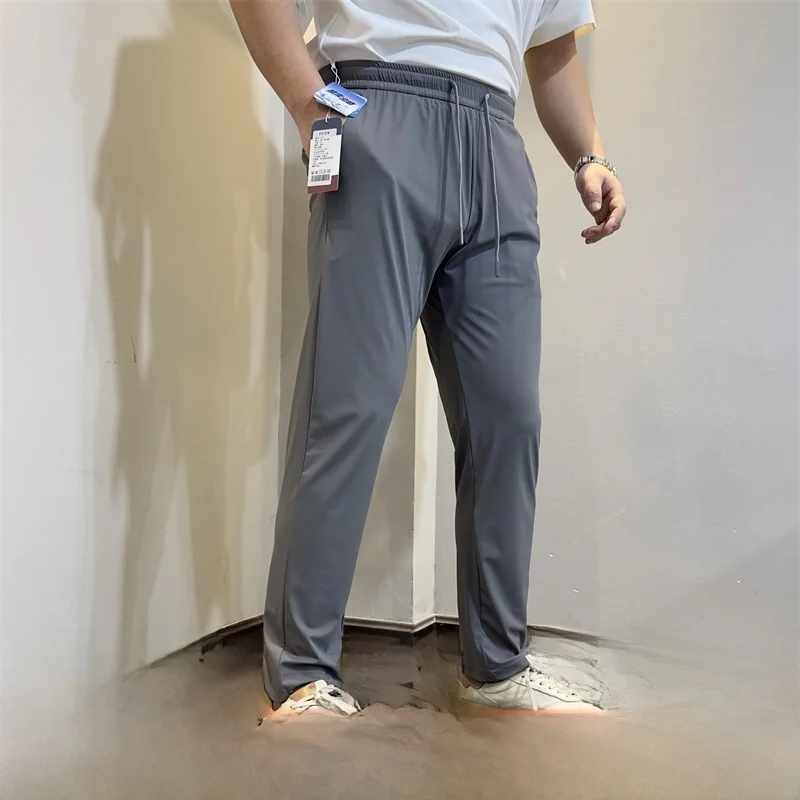 

Ткань из ледяного шелка UPF50, защита от солнца, Qui Dry, дышащий узор, мужские повседневные брюки, удобные молодежные брюки для доктора...