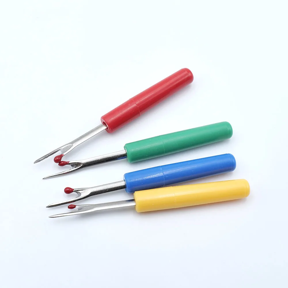 4 Pcs Stitch Remover With Plastic Handle Craft Thread Cutter Cross Seam Ripper Pointed Thread Remover DIY Needlework Sewing Tool