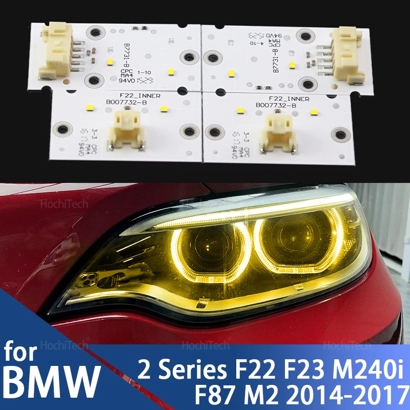 Yellow Daytime DRL Light Driving LED Angel Eye Maker Light Board for BMW 2 Series F22 F23 M240i F87 M2 Pre-facelift 2014-2017