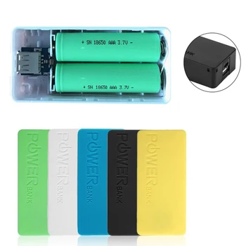 5600mAh 2X18650 USB Power Bank etui z ładowarką DIY Box dla iPhone'a dla smartfona MP3 elektroniczne ładowanie mobilne