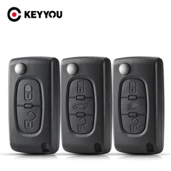 KEYYOU For Citroen C2 C3 C4 C5 Berlingo Xsara Picasso For Peugeot 306 407 807 CE0523 CE0536 2/3/4BNT Flip Remote Car Key Shell